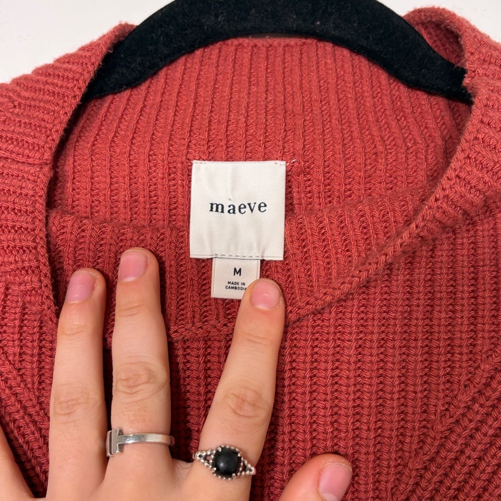 Maeve by Anthropologie The Katey Mock-Neck Bell-Sleeve Sweater - M - Picture 5 of 6